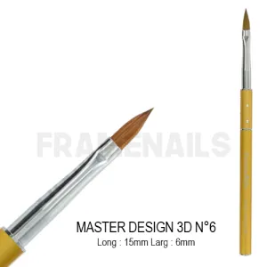 Pinceau Framenails Master Design 3D Kolinsky N°6 Long Pinceau Framenails Master Design 3D Kolinsky N°6 Long