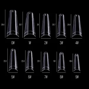 Coffin Tips Clear (Sachet 500pcs)