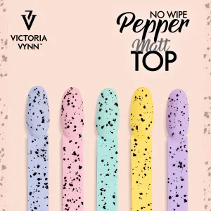 Gel Polish Top No Wipe Matt Pepper 8ml Gel Polish Top No Wipe Matt Pepper 8ml