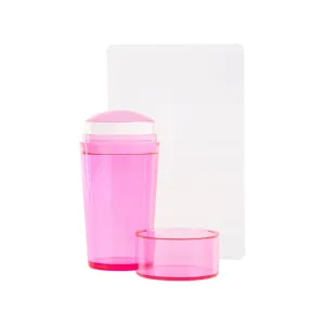 Tampon & Scraper Stamping Clear Pink Tampon & Scraper Stamping Clear Pink