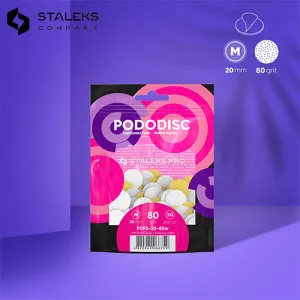 Recharge Pododisc M feuilles blanches grain 80 (50pcs) Staleks Recharge Pododisc M feuilles blanches grain 80 (50pcs) Staleks