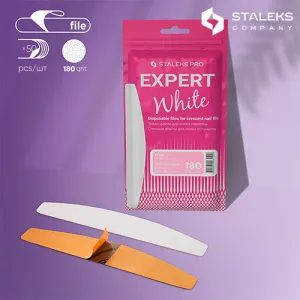 Limes Rigides Jetables Blanches Halfmoon Grain 180 (50pcs) Staleks