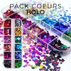 Pack Coeurs Holo 12 Couleurs Pack Coeurs Holo 12 Couleurs