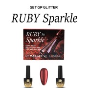 Set Gel Polish Glitter Ruby Sparkle Makear