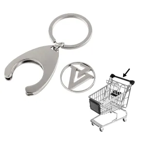 Shopping Cart Keychain Silver Victoria VYNN Shopping Cart Keychain Silver Victoria VYNN